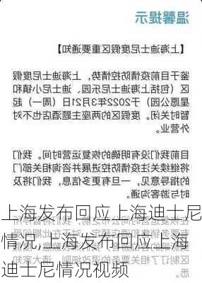 上海发布回应上海迪士尼情况,上海发布回应上海迪士尼情况视频