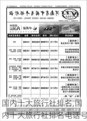 国内十大旅行社排名,国内十大旅行社排名电话号