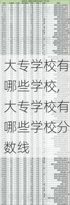 大专学校有哪些学校,大专学校有哪些学校分数线