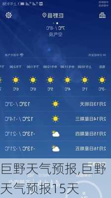 巨野天气预报,巨野天气预报15天