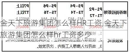 金天下旅游集团怎么样HR工资,金天下旅游集团怎么样hr工资多少