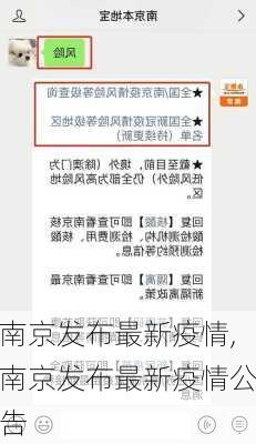 南京发布最新疫情,南京发布最新疫情公告