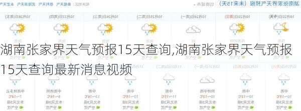 湖南张家界天气预报15天查询,湖南张家界天气预报15天查询最新消息视频