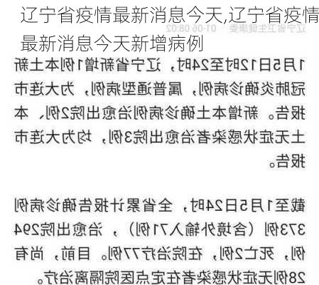 辽宁省疫情最新消息今天,辽宁省疫情最新消息今天新增病例