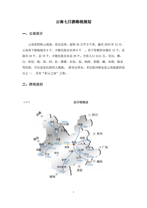 云南七日游路线,云南七日游路线规划