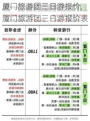 厦门旅游团三日游报价,厦门旅游团三日游报价表