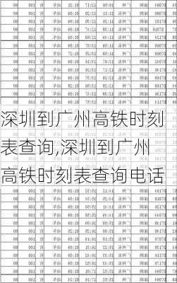 深圳到广州高铁时刻表查询,深圳到广州高铁时刻表查询电话