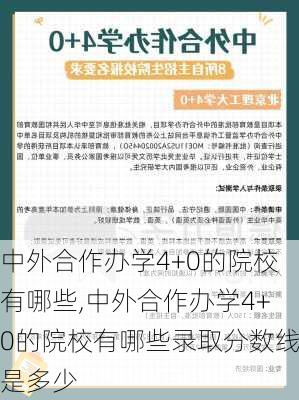 中外合作办学4+0的院校有哪些,中外合作办学4+0的院校有哪些录取分数线是多少