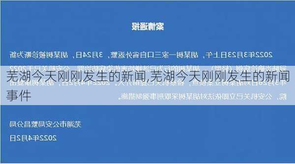 芜湖今天刚刚发生的新闻,芜湖今天刚刚发生的新闻事件