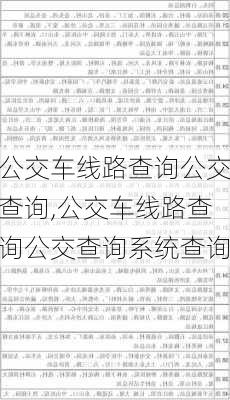 公交车线路查询公交查询,公交车线路查询公交查询系统查询