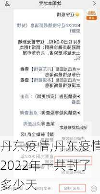 丹东疫情,丹东疫情2022年一共封了多少天