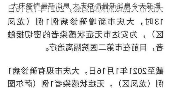 大庆疫情最新消息,大庆疫情最新消息今天新增