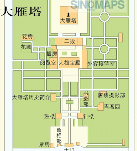 大雁塔地图,大雁塔地图景区