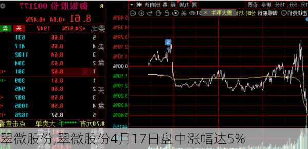 翠微股份,翠微股份4月17日盘中涨幅达5%