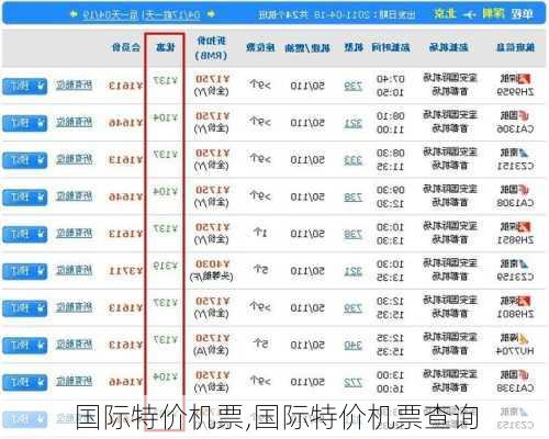 国际特价机票,国际特价机票查询