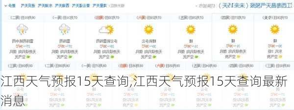 江西天气预报15天查询,江西天气预报15天查询最新消息