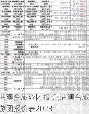 港澳台旅游团报价,港澳台旅游团报价表2023