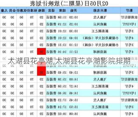 太湖县花亭湖,太湖县花亭湖影院排期