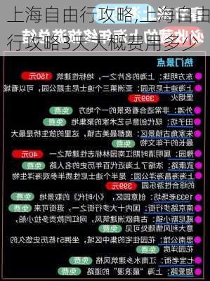 上海自由行攻略,上海自由行攻略3天大概费用多少