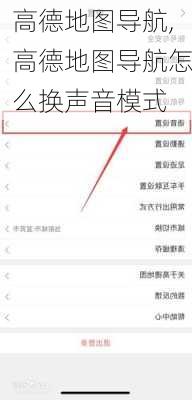 高德地图导航,高德地图导航怎么换声音模式