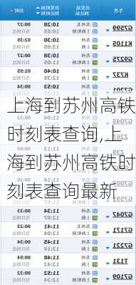 上海到苏州高铁时刻表查询,上海到苏州高铁时刻表查询最新
