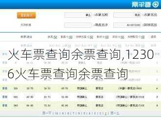 火车票查询余票查询,12306火车票查询余票查询