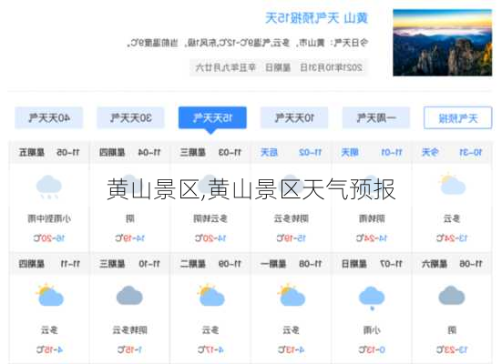 黄山景区,黄山景区天气预报
