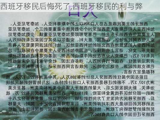 西班牙移民后悔死了,西班牙移民的利与弊