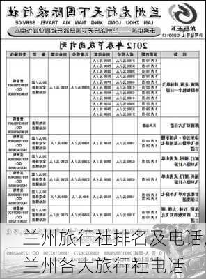 兰州旅行社排名及电话,兰州各大旅行社电话