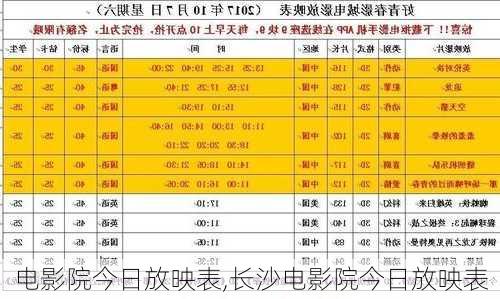 电影院今日放映表,长沙电影院今日放映表