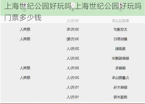 上海世纪公园好玩吗,上海世纪公园好玩吗门票多少钱