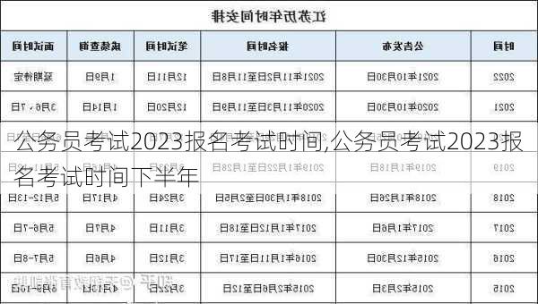 公务员考试2023报名考试时间,公务员考试2023报名考试时间下半年