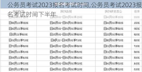 公务员考试2023报名考试时间,公务员考试2023报名考试时间下半年