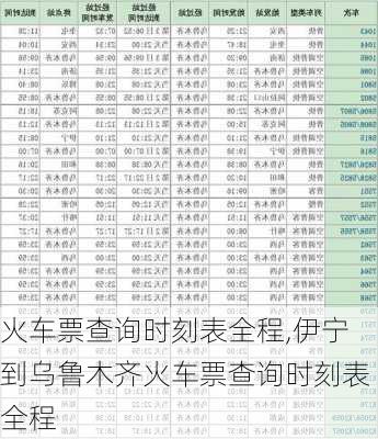 火车票查询时刻表全程,伊宁到乌鲁木齐火车票查询时刻表全程