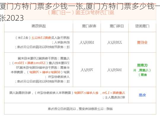 厦门方特门票多少钱一张,厦门方特门票多少钱一张2023