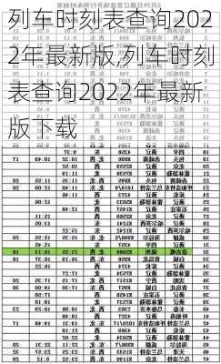 列车时刻表查询2022年最新版,列车时刻表查询2022年最新版下载