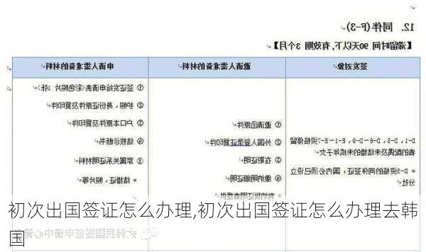 初次出国签证怎么办理,初次出国签证怎么办理去韩国