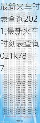 最新火车时刻表查询2021,最新火车时刻表查询2021k787