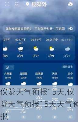 仪陇天气预报15天,仪陇天气预报15天天气预报