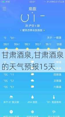 甘肃酒泉,甘肃酒泉的天气预报15天