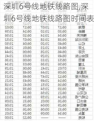 深圳6号线地铁线路图,深圳6号线地铁线路图时间表