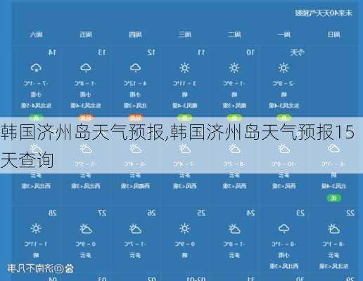 韩国济州岛天气预报,韩国济州岛天气预报15天查询