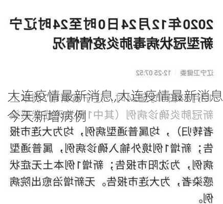 大连疫情最新消息,大连疫情最新消息今天新增病例