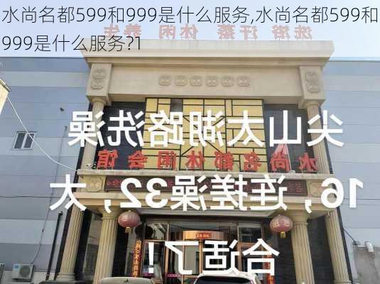 水尚名都599和999是什么服务,水尚名都599和999是什么服务?1