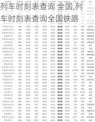 列车时刻表查询 全国,列车时刻表查询全国铁路