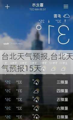 台北天气预报,台北天气预报15天