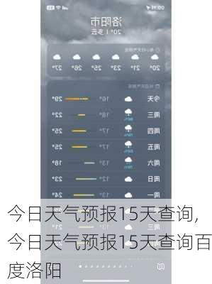 今日天气预报15天查询,今日天气预报15天查询百度洛阳