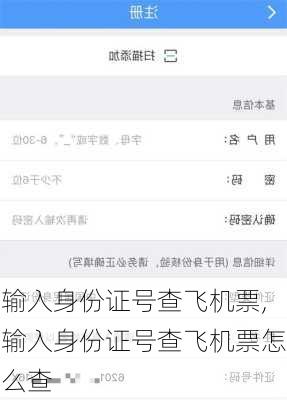 输入身份证号查飞机票,输入身份证号查飞机票怎么查