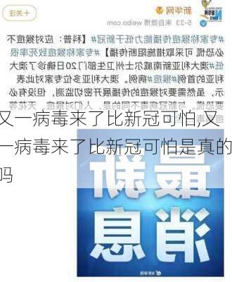 又一病毒来了比新冠可怕,又一病毒来了比新冠可怕是真的吗