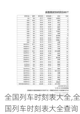 全国列车时刻表大全,全国列车时刻表大全查询